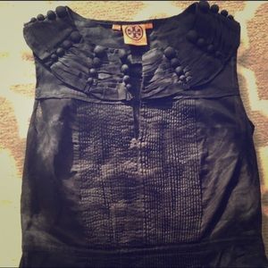 Tory Burch Sleeveless Black Dress Shirt